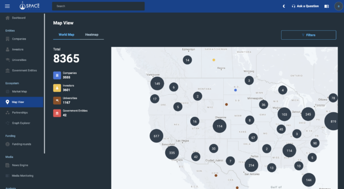 Space Impulse Market Intelligence Platform - Map View